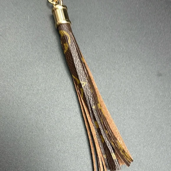 UPCYLCED Louis Vuitton and Gold Keychain with Tassel - Picture 3 of 4
